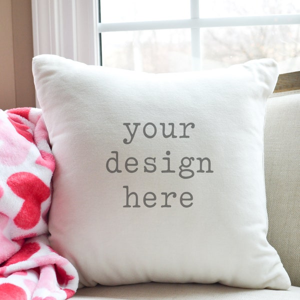 Valentine Pillow Mockup | Blank Pillow Digital Mockup | Farmhouse Pillow Mockup | Stock Photography | Add Your Design | Add Sublimation SVG