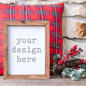Holiday 8x10 Sign Mockup | Christmas Mockup | Farmhouse Sign Mockup | Stock Photo | Add Your Design Mockup | Add SVG Sublimation Wood Sign