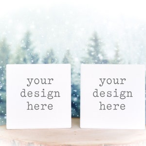 Coaster Christmas Holiday Mockup | Coaster Holiday Mockup | Farmhouse Christmas Mockup | Add Design Mockup | Add SVG Clipart Sublimation