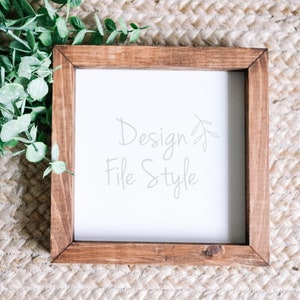 Farmhouse Sign 8x8 Mockup | Farmhouse Mockup | Farmhouse Sign Mockup | Flat Lay Mockup | Stock Photo | Add Your Design Mockup | White Sign