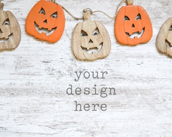 Halloween Pumpkin Flat Lay Mockup | Halloween Digital Mockup | Halloween Pumpkin Background | Stock Photo Add Product Design SVG Sublimation