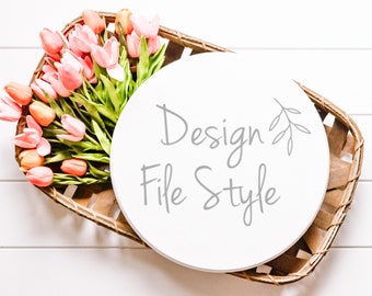 Wood Round Sign Mockup | Wood Sign Shiplap Mockup | Farmhouse Mockup | Flat Lay Mockup | Stock Photo | Add Your Design | Sublimation SVG