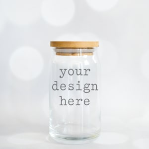 Glass Beer Can Style Mockup | Glass Cup Mockup | Glass Can Coffee Libbey Mockup | Stock Photo | Add Your Design Add Sublimation SVG Clipart