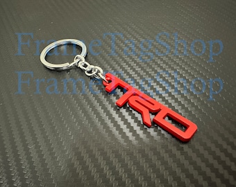 3D design Metal Red TRD Emblem Car Badge Logo Keychain Keyring Key Chain