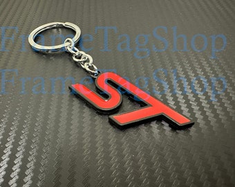 3D design Metal ST Emblem Car Badge Logo Keychain Keyring Key Chain Sports Technologies For EdgeExplorer Focus EscapeFiesta