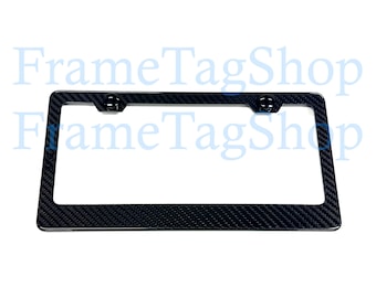 1x Plain Blank Real 3K TwillWeave Real Carbon Fiber License Plate Frame, Black