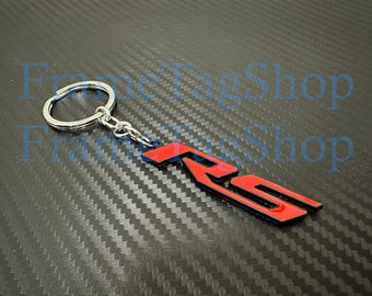 3D design Metal RS Rally Sport Emblem Car Badge Logo Keychain Keyring Key Chain RS Trim