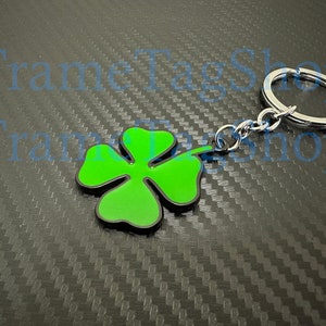 Cute Mini Metal Four Leaf Clover Keychain - 3D Green Key Fob