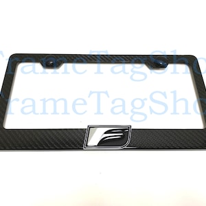 1x Black F 3D Emblem Badge Real 3K TwillWeave Real Carbon Fiber License Plate Frame For F sport