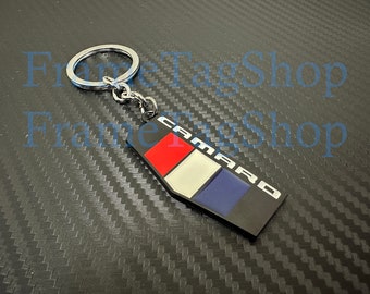 3D design Metal Camaro Logo Emblem Car Badge Logo Keychain Keyring Key Chain (black)