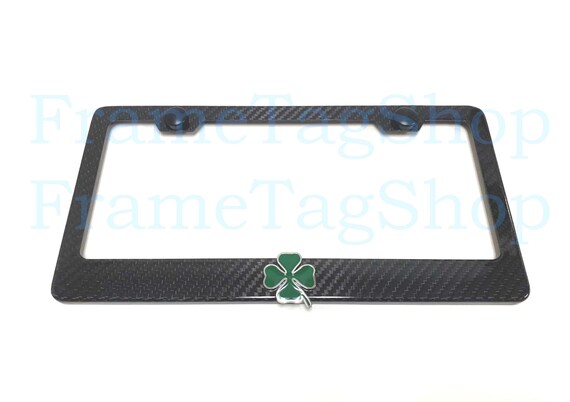 Red Style Real 3K Twill Weave Carbon Fiber License Plate Frame – Black With Red Accent