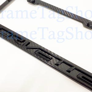 1x BlackCorvette 3D Emblem Badge Real 3K TwillWeave Real Carbon Fiber License Plate Frame Black Edition