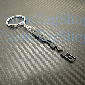 3D design Metal Black AMG Emblem Car Badge Logo Keychain Keyring Key Chain