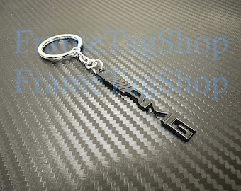 3D design Metal Black AMG Emblem Car Badge Logo Keychain Keyring Key Chain
