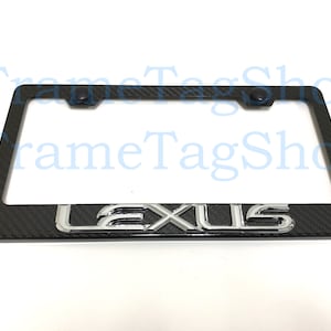 1x Lexus 3D Emblem Badge Real 3K TwillWeave Real Carbon Fiber License Plate Frame