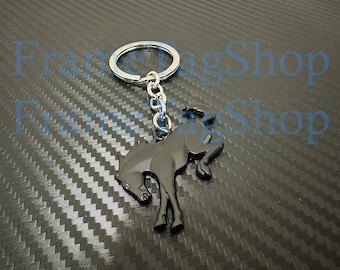 3D Design Metal Black Bronco Emblem Car Badge Logo Keychain Keyring Key Chain