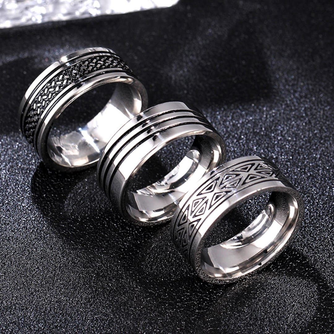 Men Ringtitanium Mens Ringmens Jewelrystylish Men Rings8mm - Etsy