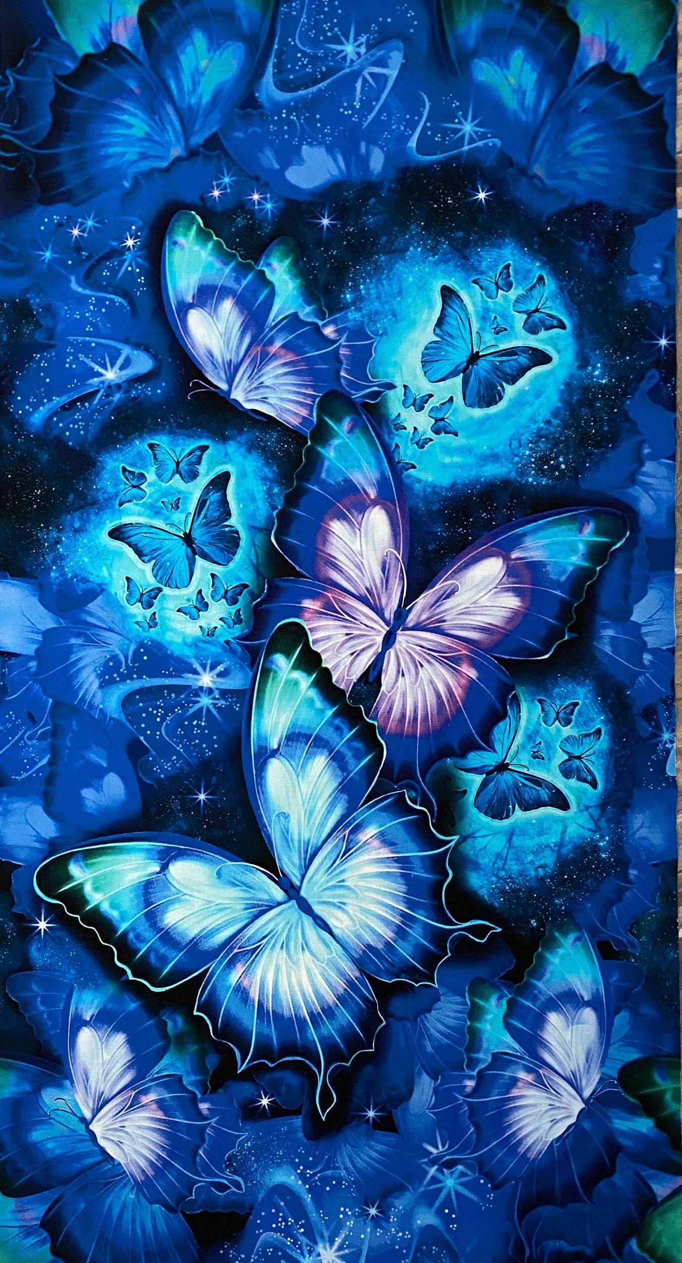 Midnight Sparkling Butterflies Panel CD1834 - Etsy