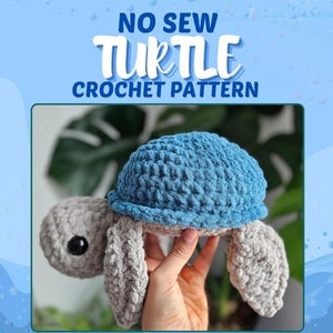 No-Sew Sea Turtle Crochet Pattern | Amigurumi Turtle Stuffed Animal | Instant PDF Download for Medium Size Projects