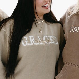 Simply GRACED Embroidered sweatshirt - Cozy Neutral- Inspirational Gift for Her