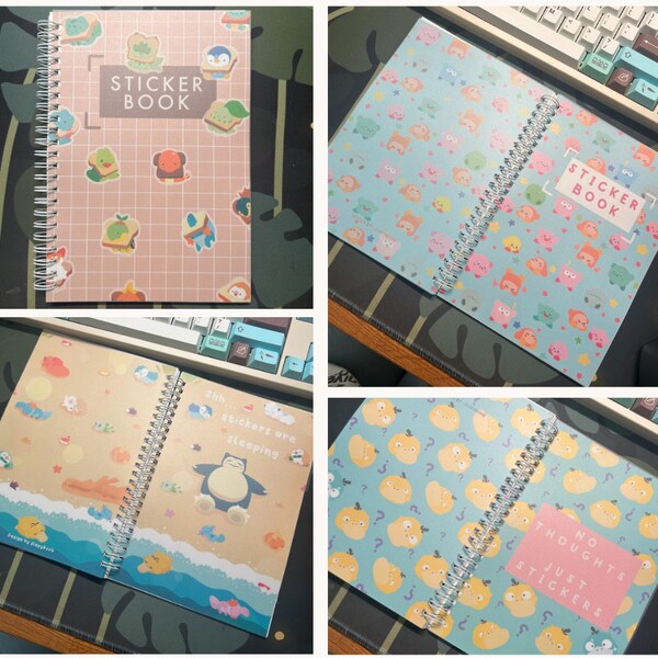 A5 Reusable Sticker Book - Multiple designs Pokemon-themed with clear protective cover