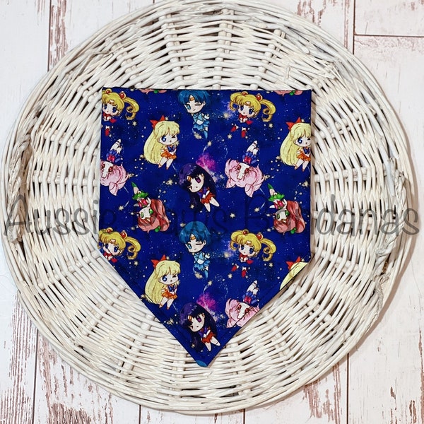 Sailor Moon Reversible Bandana  • TV Show • Stars  • anime  • Cat Bandana  • Dog Bandana  • Pet Bandana  • Over the collar  • Handmade