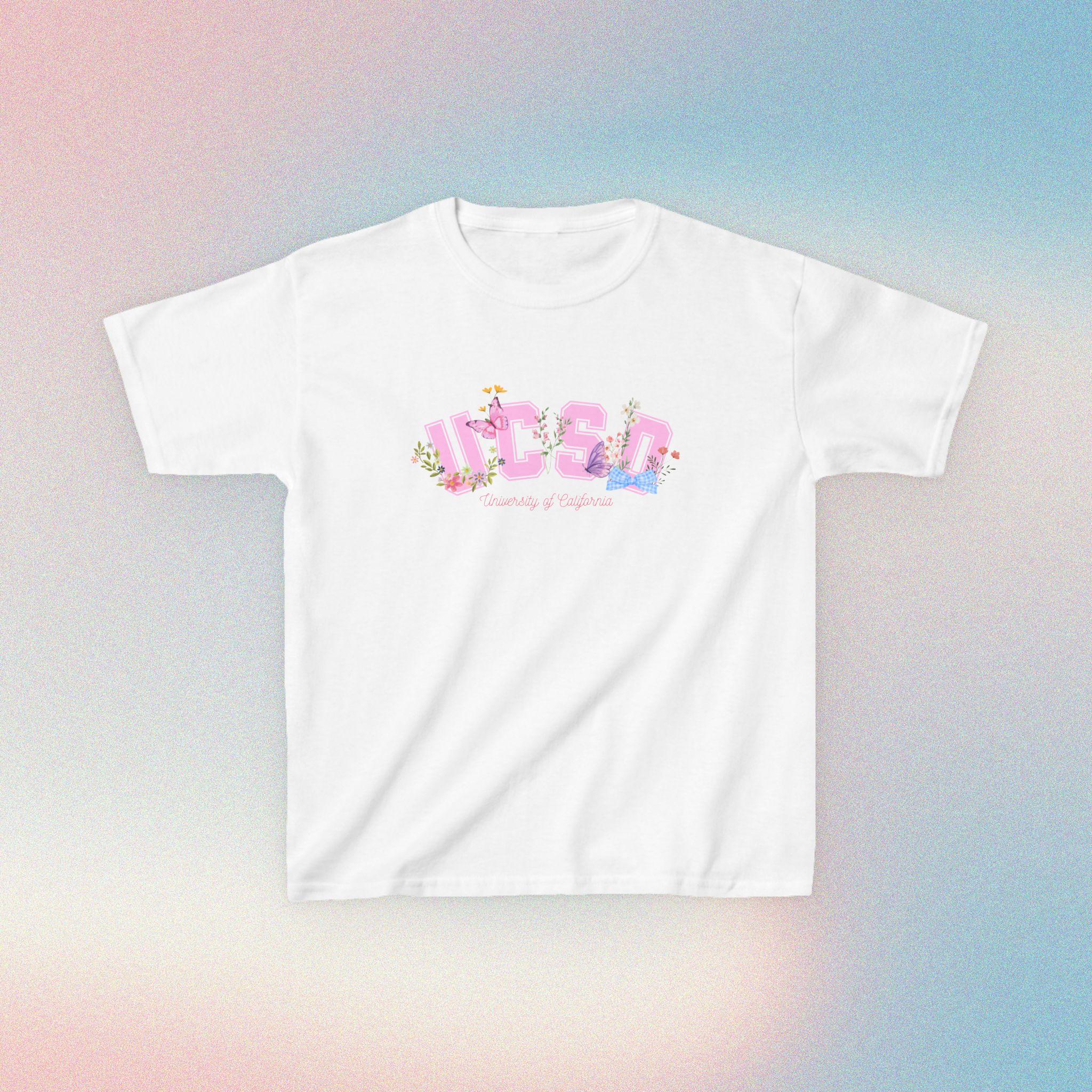 Cute UCSD Pink Tee, Cute UCSD Merch  'Baby' Tee, Pink Croquette Tee, Cute College Tee, UCSD Merch