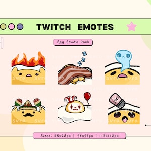 Egg Emote Twitch Pack, Twitch & Discord Emotes, Emote Pack (6),  Instant Download