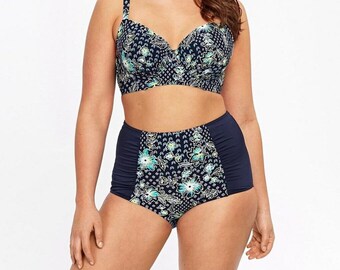 Bali Print Women's Swim Bra & Brief Set AU 14 D-E