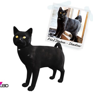 Personalized Realistic Miniature 3D Cat Figurine | Look-a-Like Pet Clone | Full Color 3D Printed Nylon | Custom Sculpted True Color Statue