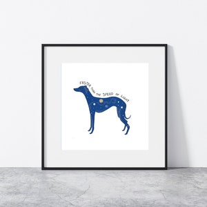 Whippet intergalattico / Levriero italiano / Levriero / Stampa artistica, Poster per cani, Regalo per gli amanti dei cani, Arte della parete per cani immagine 1