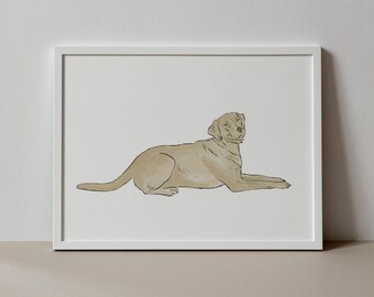 Lounging Labrador Print - Giclée Dog Art