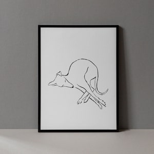 Sighthound Sleep Stretch - Personalised Greyhound Whippet Giclée dog print