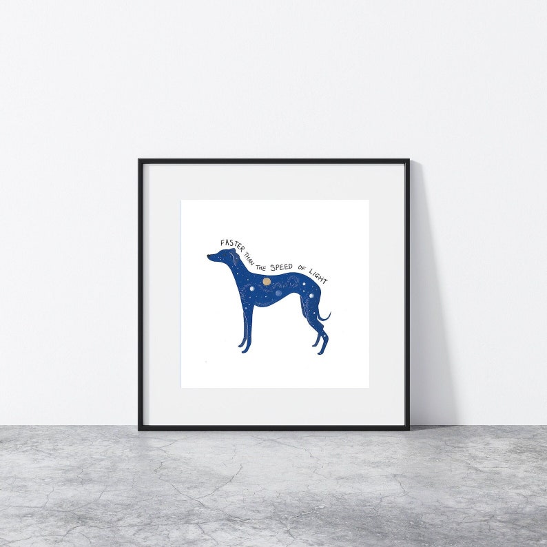 Whippet intergalattico / Levriero italiano / Levriero / Stampa artistica, Poster per cani, Regalo per gli amanti dei cani, Arte della parete per cani immagine 1