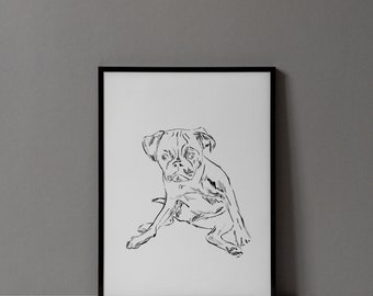 Slouching Pug - Personalised Giclée dog print