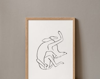 Sighthound Slumber - Personalised Greyhound Whippet Giclée dog print