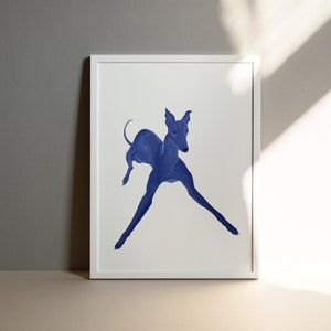 Frisky Greyhound - Playful Sighthound Giclée print