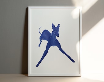 Frisky Greyhound - Playful Sighthound Giclée print