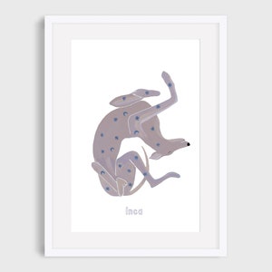 Sleeping Sighthound - Personalised Print | Whippet Art | Greyhound Art | Lurcher Art