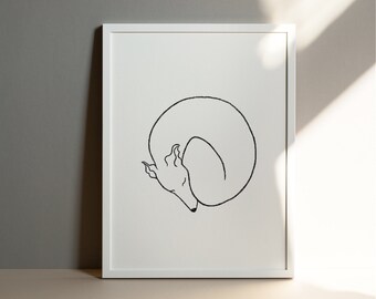 Cosy Hound Line Art - Personalised Giclée print