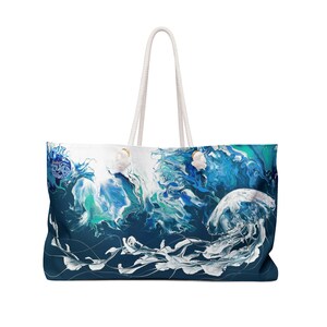 Ocean Wave Weekender Bag | Beach Travel Tote | Stylish Gym Bag | Weekend Getaway Essentials | Nautical Gift for Her