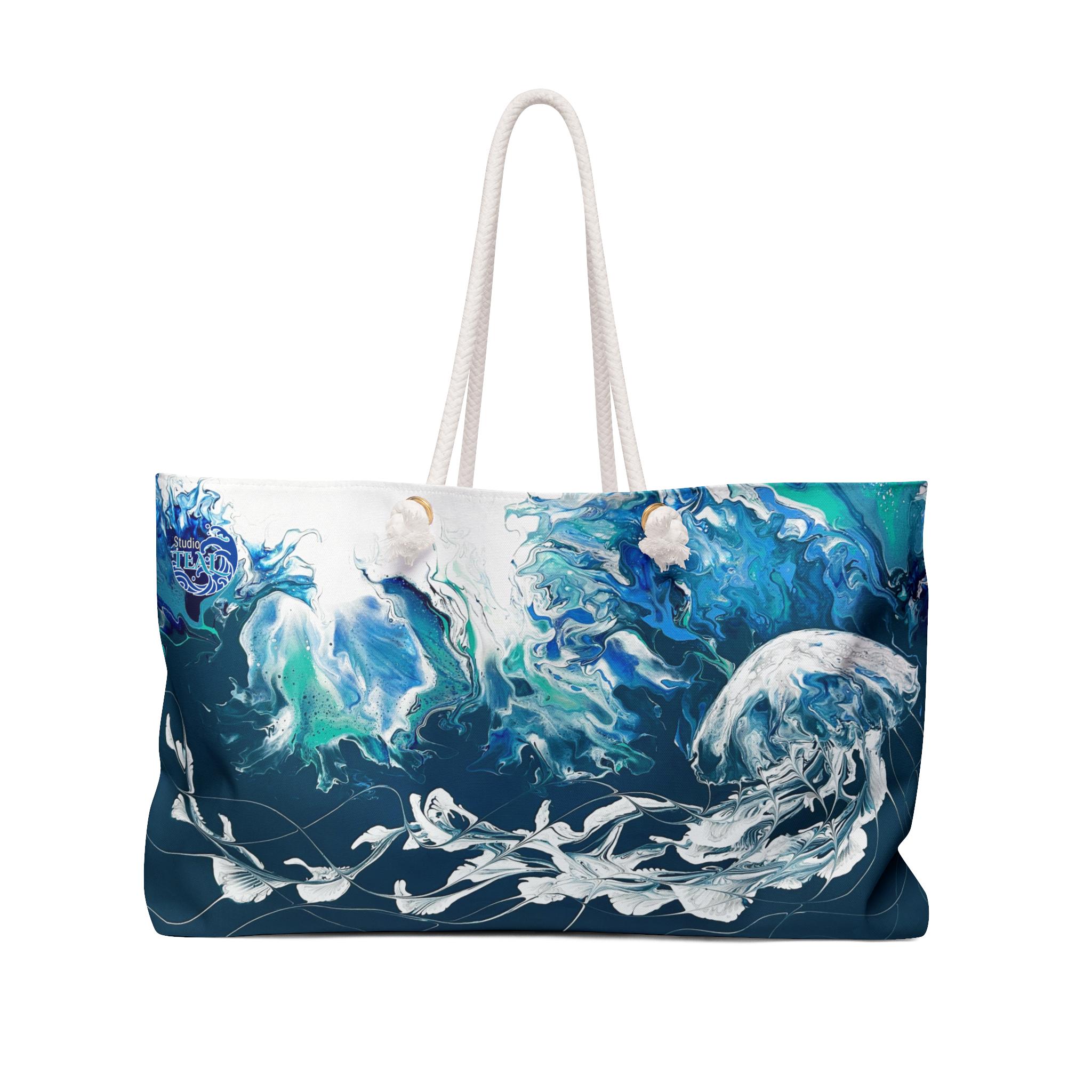 Ocean Wave Weekender Bag | Beach Travel Tote | Stylish Gym Bag | Weekend Getaway Essentials | Nautical Gift for Her