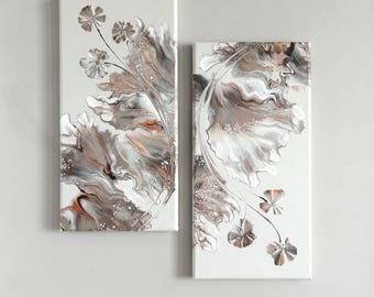 Soft Boho Meadow Diptych