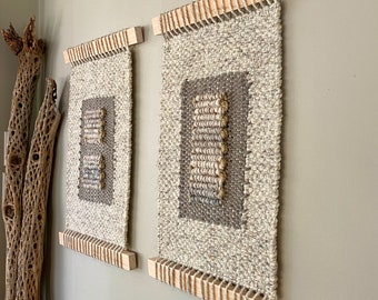 TWINS |  Set of Two Hand Woven Wall Hanging | Handmade Tapestry | Weaving | Boho Decor | Handwoven art