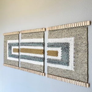 UNION #5  |  Set of 3 Hand Woven Wall Hanging | Handmade Tapestry | Weaving | Boho Decor | Handwoven art