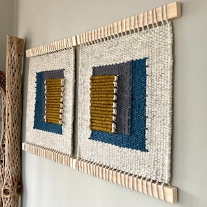 TAOS #1  |  Set of Two Hand Woven Wall Hanging | Handmade Tapestry | Weaving | Boho Decor | Handwoven art