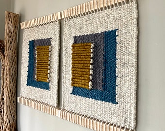 Set of Two Hand Woven Wall Hanging | Handmade Tapestry | Weaving | Boho Decor | Handwoven art