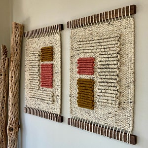 Set of two Hand Woven Wall Hanging | Handmade Tapestry | Weaving | Boho Decor | Handwoven art