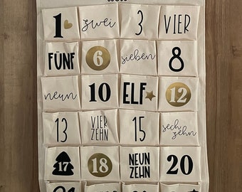 Adventskalender zum selbst befüllen | Weihnachtskalender mit Namen personalisiert | Weihnachtsvorfreude