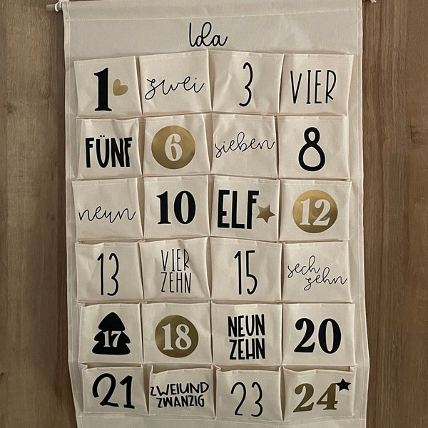 Adventskalender zum selbst befüllen | Weihnachtskalender mit Namen personalisiert | Weihnachtsvorfreude